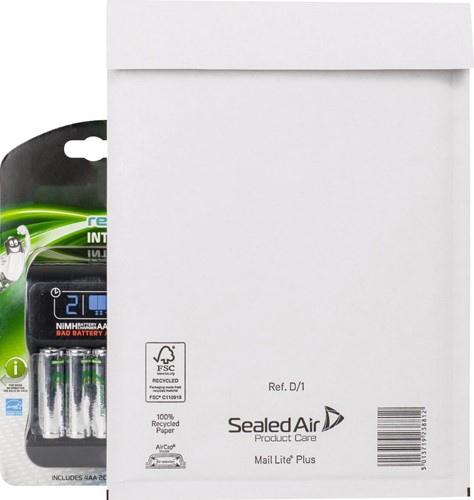 Mail Lite Plus enveloppes à bulles d'air, blanc, D/1, 180 x 260 mm, boîte de 100 pièces