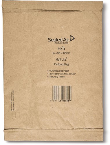 Mail Lite Padded Bag enveloppen, brun, H/5, 264 x 374 mm, boîte de 50 pièces