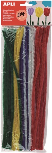 Apli chenilledraad, blister met 50 stuks, geassorteerde kleuren