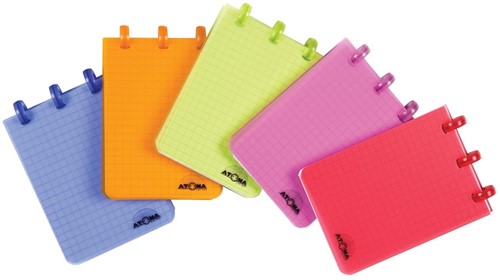 Atoma Trendy carnet de poche, ft A7, 120 pages, PP, quadrillé 5 mm, couleurs assorties
