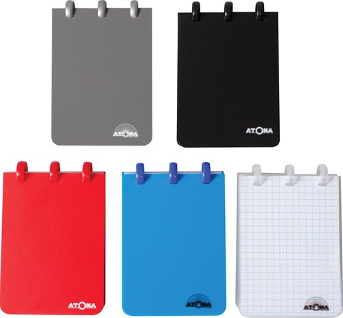 Atoma carnet de poche ft A7, 120 pages, PP, quadrillé 5 mm, couleurs assorties