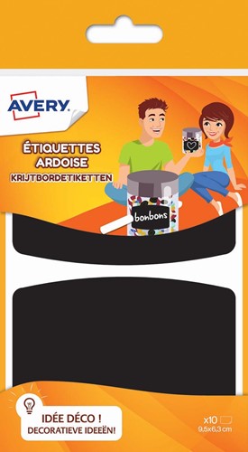 Avery Family étiquettes ardoise, ft 9,5 x 6,3 cm, sachet brochable avec 10 étiquettes