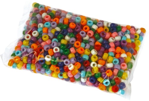 Bouhon parels, rond, kunststof, 1000 stuks, assorti