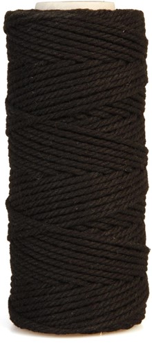 Bouhon macramétouw 200 g , ca.130 m, dikte: 2 mm, zwart