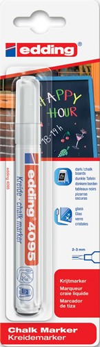 Edding Marqueur craie, e-4095, blanc, blister 1 pièce 1 Stuk
