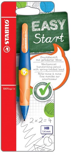 STABILO EASYergo vulpotlood, 1,4 mm, voor linkshandigen, blister van 1 stuk, marine en oranje 1 Stuk
