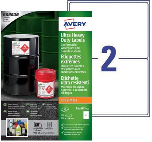 Avery étiquettes ultra-résistantes ft 200 x 144 mm (l x h), boîte de 100 étiquettes