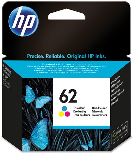 HP cartouche d'encre 62, 165 pages, OEM C2P06AE, 3 couleurs 1 Stuk