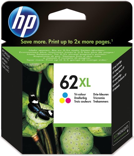 HP inktcartridge 62XL, 415 pagina's, OEM C2P07AE, 3 kleuren 1 Stuk