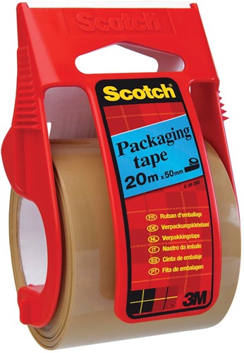 Scotch dérouleur avec ruban adhésif d'emballage, ft 50 mm x 20 m, brun 1 Stuk