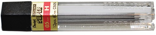 Pentel potloodstiften, 0,5 mm, B, etui van 12 stuks 12 Stuk