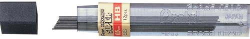 Pentel mines, 0,5 mm, HB, étui de 12 piècess 12 Stuk