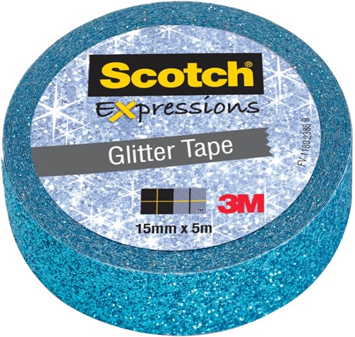 Scotch Expressions ruban pailleté, 15 mm x 5 m, bleu 1 Stuk