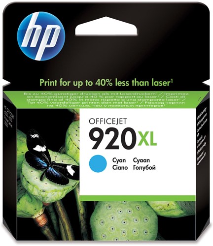 HP inktcartridge 920XL, 700 pagina's, OEM CD972AE, cyaan 1 Stuk