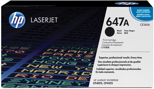 HP toner 647A, 8 500 pagina's, OEM CE260A, zwart 1 Stuk