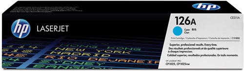 HP toner 126A, 1 000 pagina's, OEM CE311A, cyaan 1 Stuk
