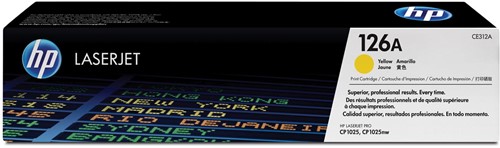 HP toner 126A, 1 000 pagina's, OEM CE312A, geel 1 Stuk