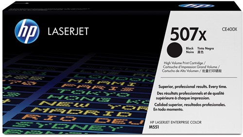 HP toner 507X, 11 000 pagina's, OEM CE400X, zwart 1 Stuk