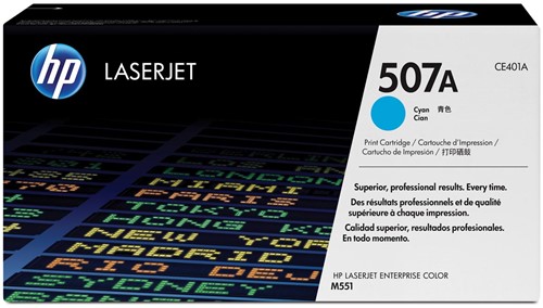 HP toner 507A, 6 000 pagina's, OEM CE401A, cyaan 1 Stuk