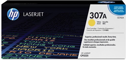 HP toner 307A, 7 300 pagina's, OEM CE742A, geel 1 Stuk
