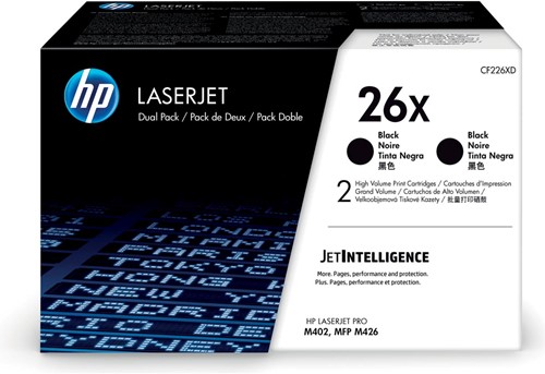 HP toner 26X, 9 000 pagina's, OEM CF226XD, zwart, duopack 2 Stuk
