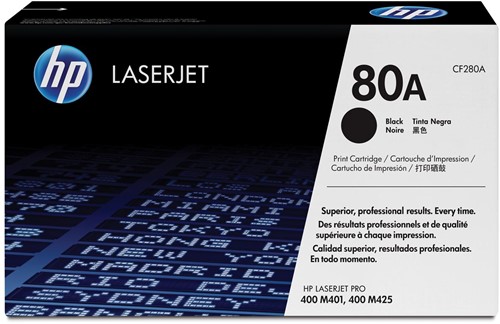 HP toner 80A, 2 700 pagina's, OEM CF280A, zwart 1 Stuk