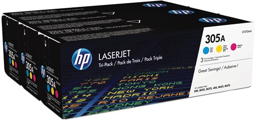 HP toner 305A, 3 x 2 600 pagina's, OEM CF370AM, 3 kleuren 3 Stuk