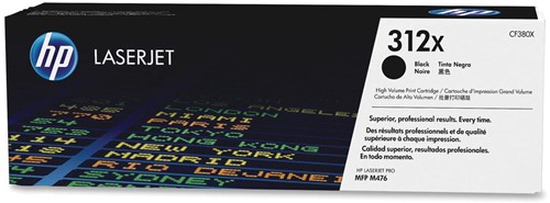 HP toner 312X, 4 400 pagina's, OEM CF380X, zwart 1 Stuk