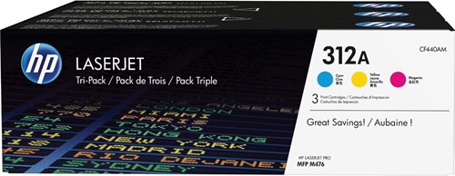 HP toner 312A, 3 x 2 700 pages, OEM CF440AM, 3 couleurs 3 Stuk