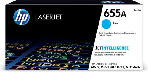 HP toner 655A, 10 500 pagina's, OEM CF451A, cyaan 1 Stuk
