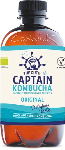 The Gutsy Captain Kombucha Original, flesje van 400 ml, pak van 12 stuks