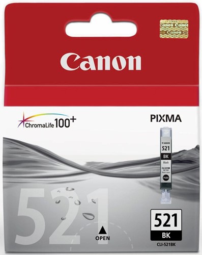 Canon cartouche d'encre CLI-521BK, 1.250 pages, OEM 2933B001, noir photo 1 Stuk