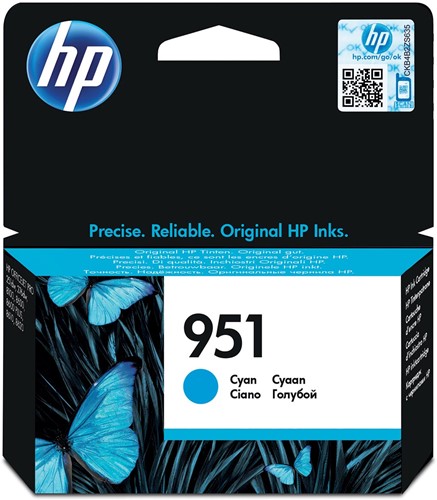 HP inktcartridge 951, 700 pagina's, OEM CN050AE, cyaan 1 Stuk