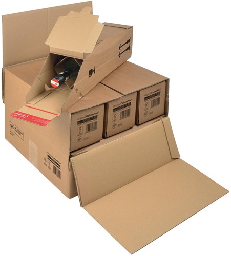 Colompac boîte d'expédition pour les bouteilles CP181, ft 37,5 x 36,5 x 25 cm, brun