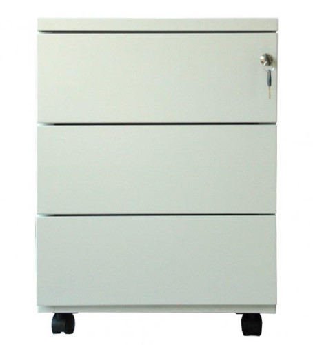 Mobiele ladenblok, 3 laden, wit