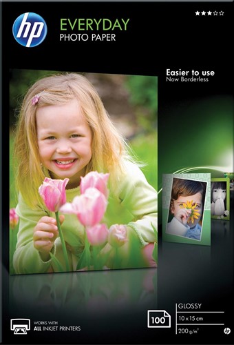 HP Everyday papier photo, ft 10 x 15 cm, 200 g, paquet van 100 feuilles, brillant 100 Vel