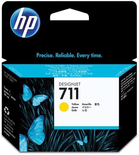 HP inktcartridge 711, 29 ml, OEM CZ132A, geel 1 Stuk