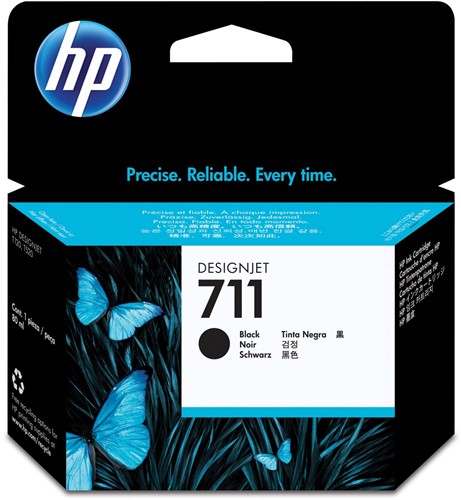 HP inktcartridge 711, 80 ml, OEM CZ133A, zwart 1 Stuk