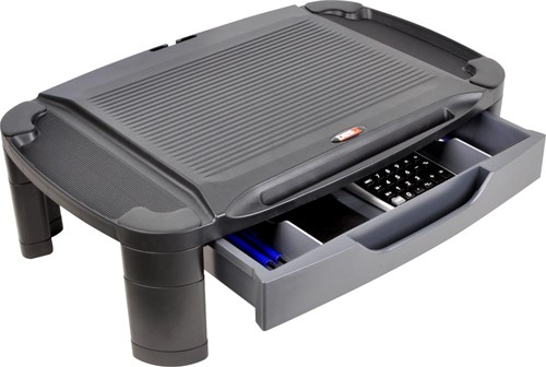Desq monitorstandaard, Xlarge, met lade, zwart