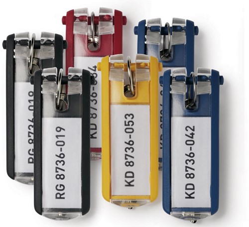 Durable porte-clés Key Clip, assortiment, paquet de 6 pièces