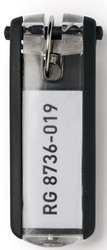 Durable sleutelhanger Key Clip, zwart, pak van 6 stuks 1 Stuk