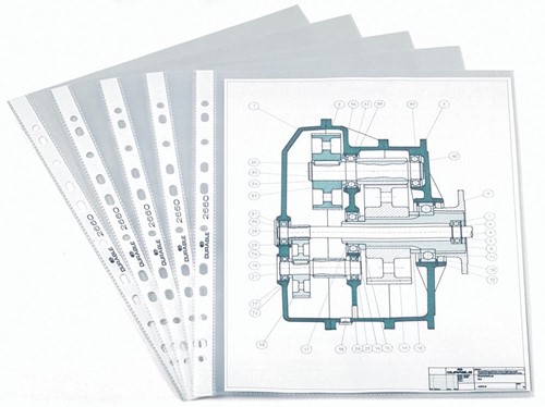 Durable pochette peforée, ft A4, 60 micron, perforation 11 trous