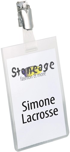 Durable badge avec clip ft 90 x 60 mm, vertical