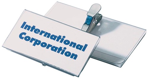 Durable badge + krokodillenklem ft 40 x 75 mm