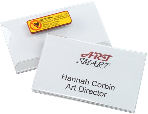 Durable badges avec aimants ft 54 x 90 mm