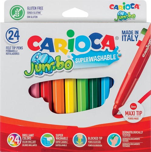 Carioca feutre Jumbo Superwashable 24 feutres en étui cartonné