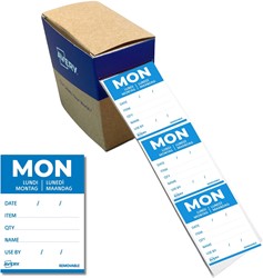 Avery étiquettes alimentaire, HACCP, lundi, ft 40 x 56 mm, boîte dévidoir de 500 pièces