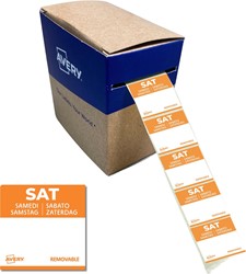 Avery étiquettes alimentaire, HACCP, samedi, ft 25 x 25 mm, boîte dévidoir de 1000 pièces