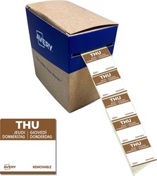 Avery étiquettes alimentaire, HACCP, jeudi, ft 25 x 25 mm, boîte dévidoir de 1000 pièces