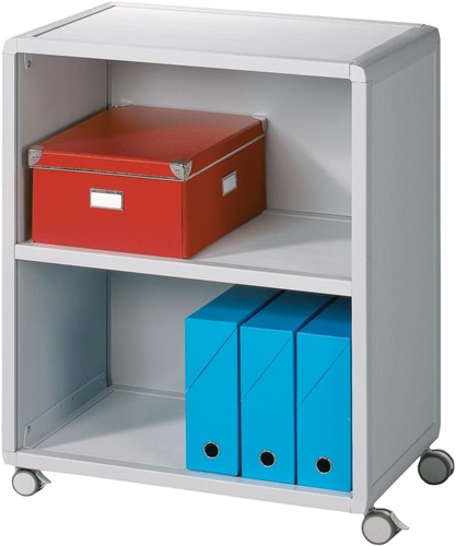 Paperflow meuble mobile multifonctionnel, 2 compartiments, gris
